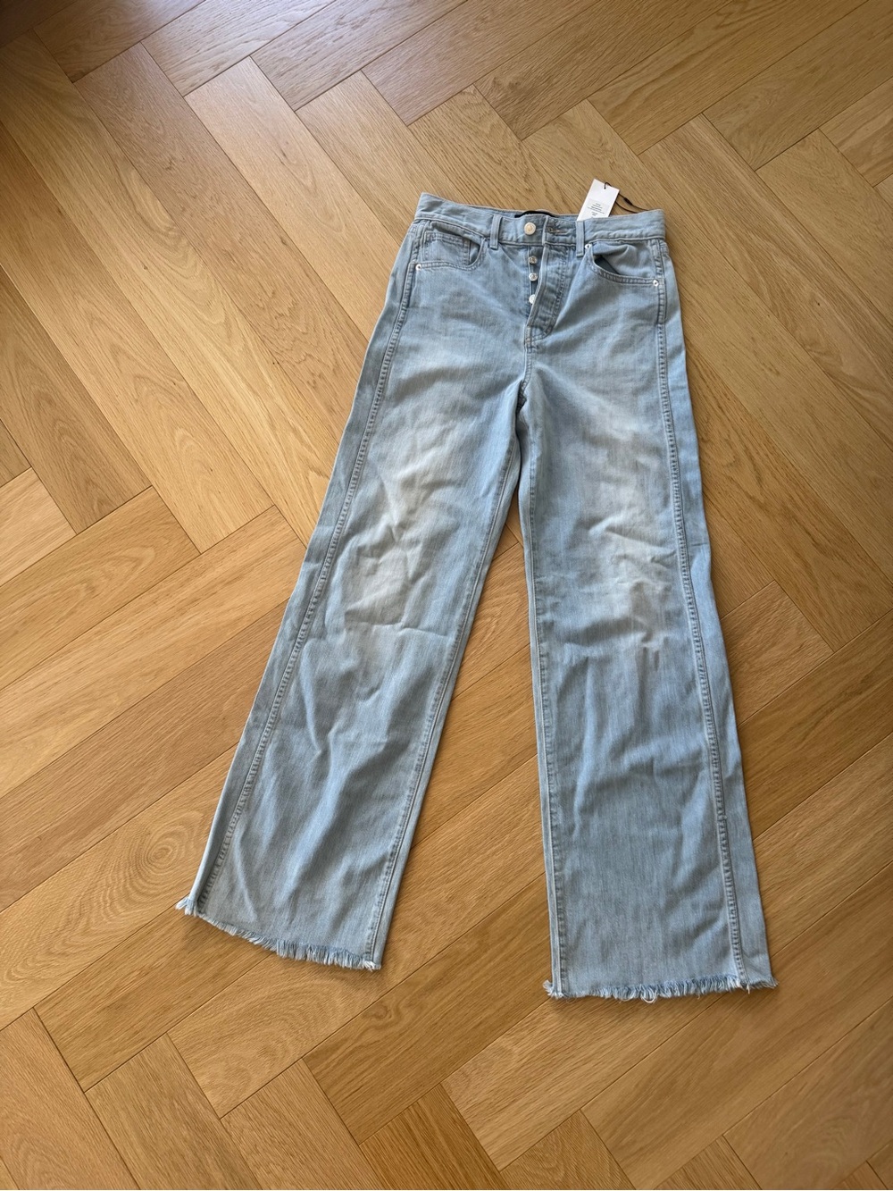 Veronica Beard Light Blue Wide-Leg High-Rise Jeans